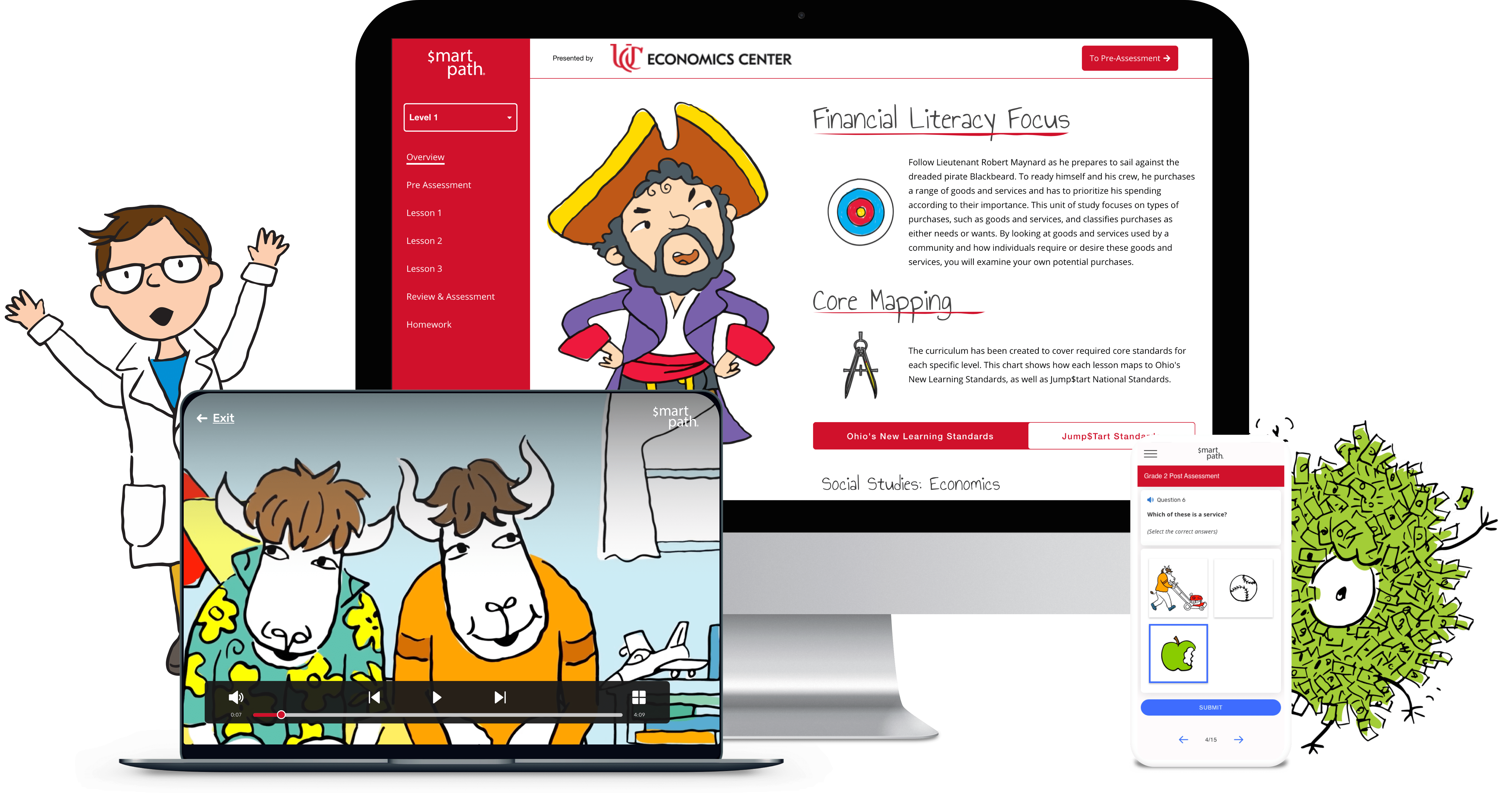 the smartpath platform on several different sized devices